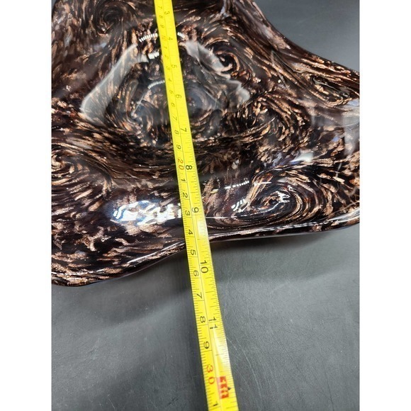 Beautiful Art‎ Glass Swirly Gold and deep purply Brown. - Picture 8 of 10